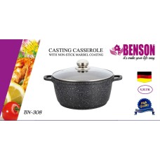 Кастрюля Benson литой алюминий мраморное покрытие 5.3 л черная