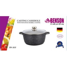 Кастрюля Benson BN-305 мраморное покрытие 2.2 л черная