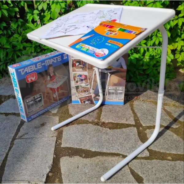 Столик раскладной Table Mate II 52х40 см регулируемый белый generic