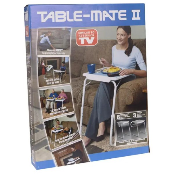 Столик раскладной Table Mate II 52х40 см регулируемый белый generic