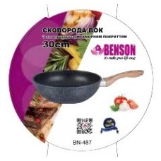 Сковорода вок Benson BN-487 30 см черная