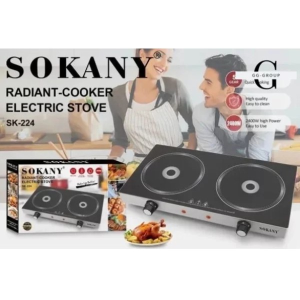 Плита індукційна Sokany SK-224 двоконфоркова чорна Sokany