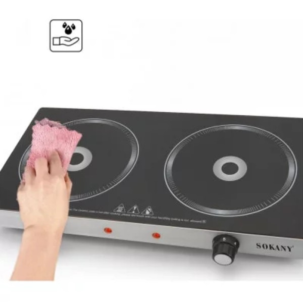 Плита індукційна Sokany SK-224 двоконфоркова чорна Sokany