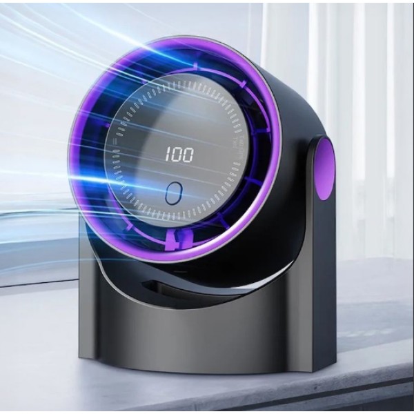 Вентилятор настільний акумуляторний USB 1800 мАг 100 швидкостей білий generic