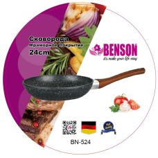 Сковорода Benson BN-524 24 см мраморное покрытие черная