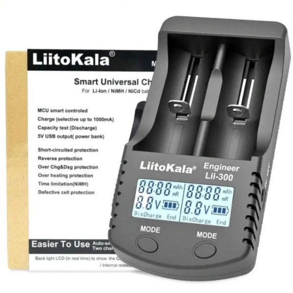 Зарядное устройство LiitoKala Lii-300+EU 4 канала lcd liitokala