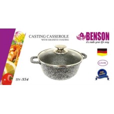Кастрюля Benson BN-354 6.3 л гранитное покрытие серый