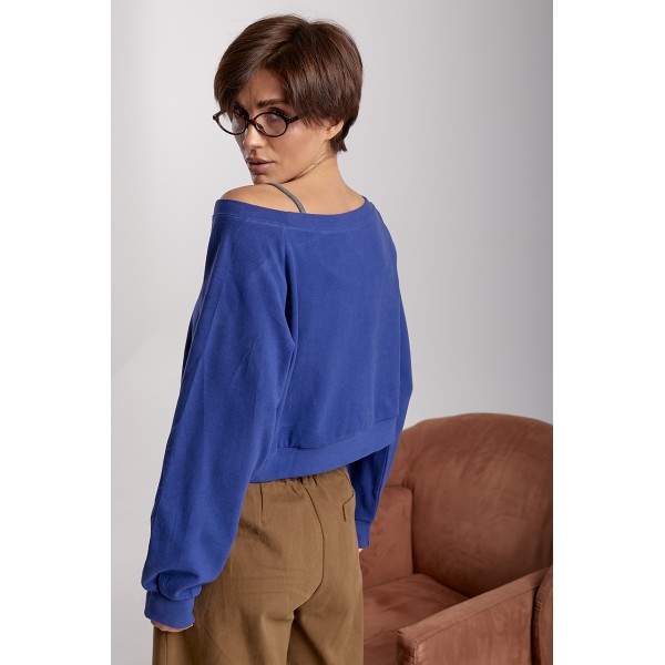 Комплект женский хлопковый кофта с майкой синий Lurex
