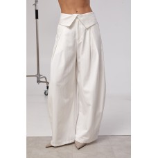 Брюки женские широкие белые хлопок baggy