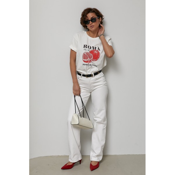 Джинси жіночі білі Wide Leg Lurex