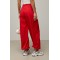 Штаны женские спортивные плащевка свободные красный Lurex