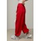 Штаны женские спортивные плащевка свободные красный Lurex