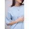 Кофта женская оверсайз короткий рукав голубая Lurex