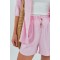 Костюм женский рубашка шорты пудровый Lurex