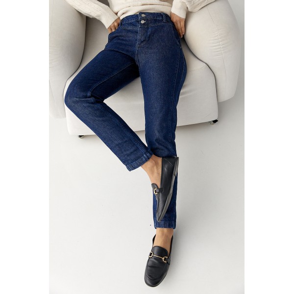 Джинсы женские Mom Fit на пуговицах Lurex