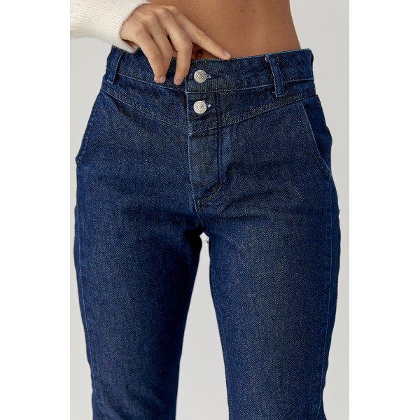 Джинсы женские Mom Fit на пуговицах Lurex