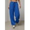 Спортивные брюки женские трикотажные широкие синие Lurex