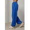 Спортивные брюки женские трикотажные широкие синие Lurex