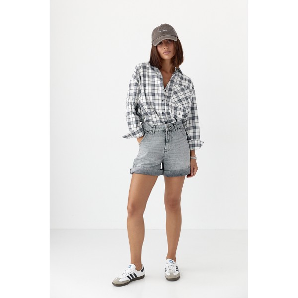 Шорты женские джинсовые однотонные Lurex