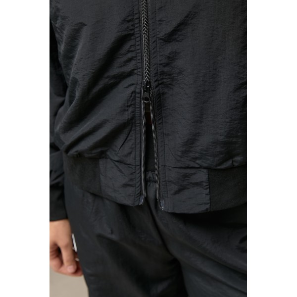 Костюм спортивный свободный с курткой черный Lurex