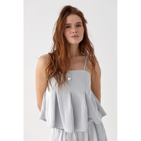 Костюм женский летний полиэстер серый Lurex