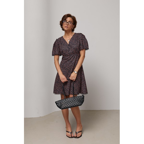 Плаття жіноче коротке квіткове з мереживом Lurex