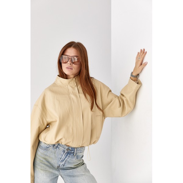 Куртка-бомбер женская из экокожи Lurex