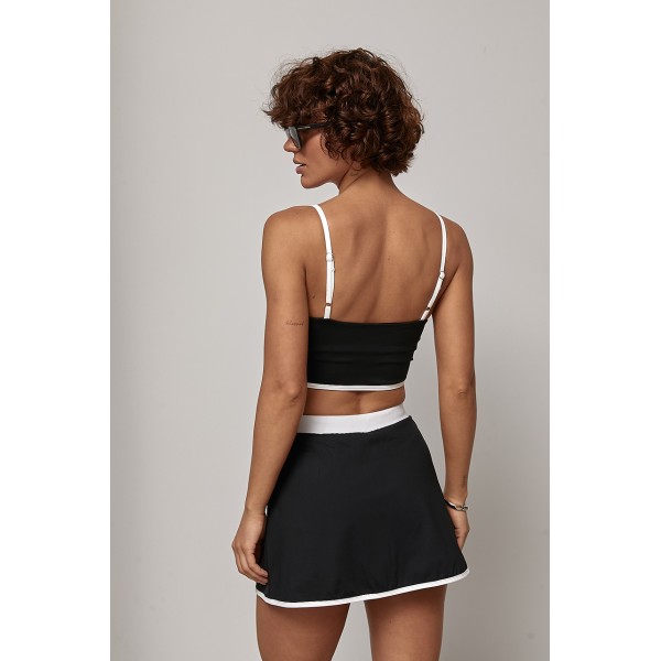 Костюм женский спортивный с топом биофлекс чёрный Lurex