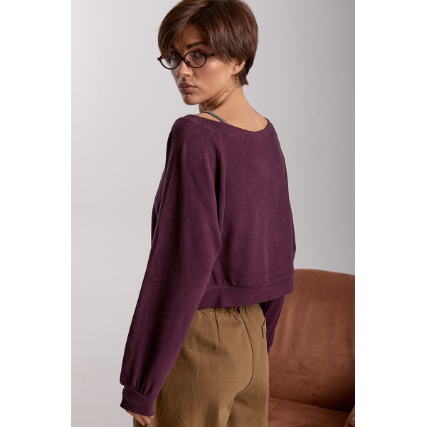Комплект женский хлопковый кофта с майкой фиолетовый Lurex