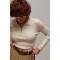 Кофта жіноча трикотажна поло на блискавці бежева Lurex