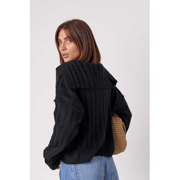 Кофта жіноча поло акрил чорна Lurex