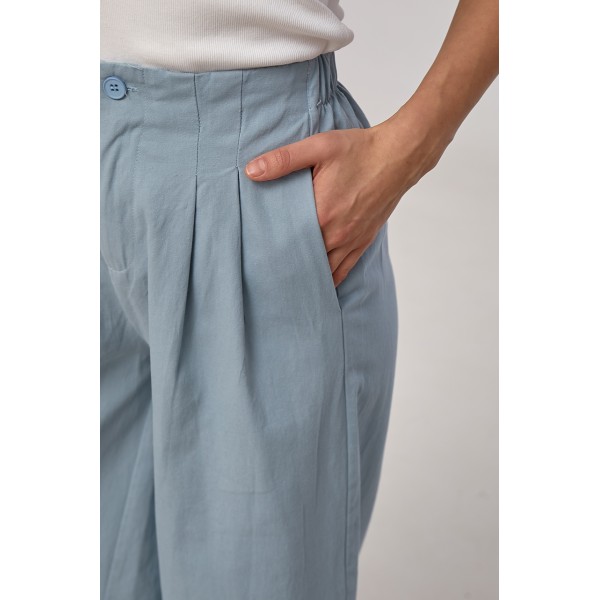 Штаны женские укороченные голубые Lurex