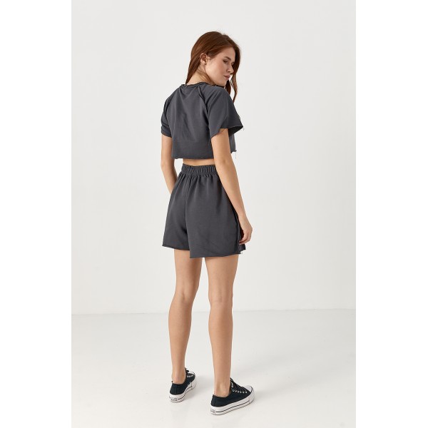 Спортивный костюм женский со швами навыворот Lurex