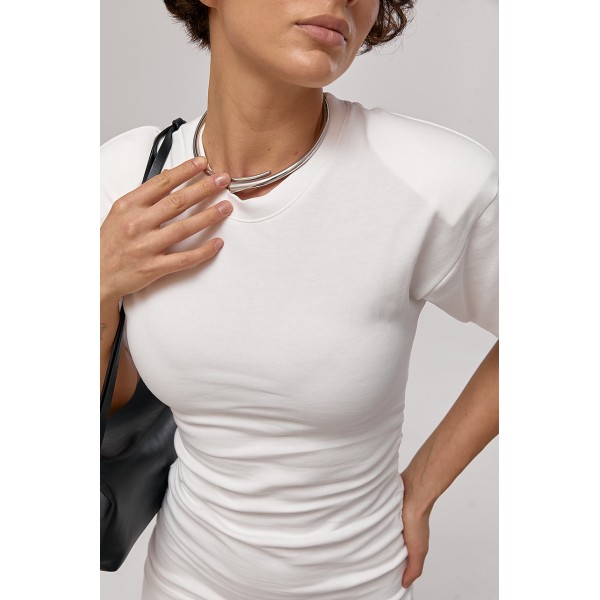 Платье женское трикотажное с акцентными плечами Lurex