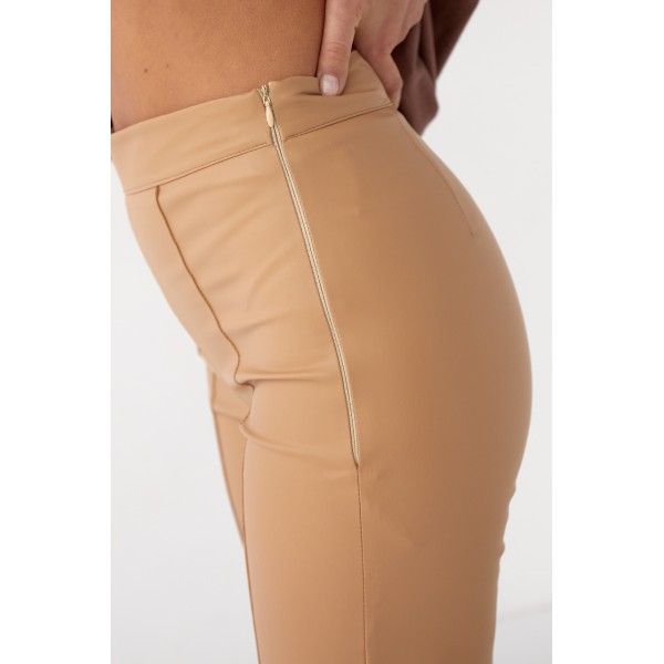 Брюки женские классические из экокожи Lurex