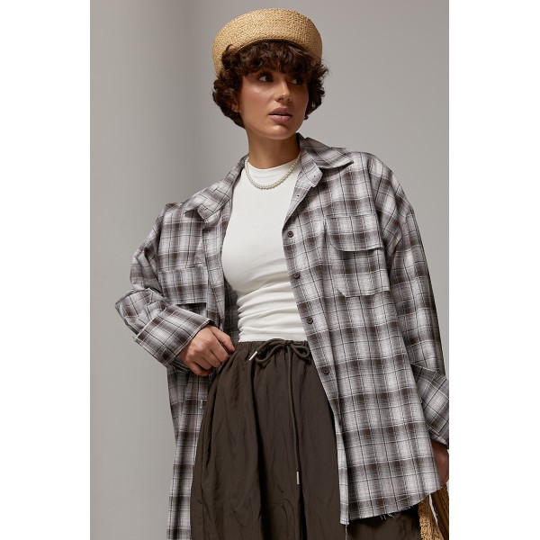 Сорочка жіноча картата oversize Lurex