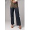 Джинсы женские прямые two-tone из хлопка темно-синие Lurex