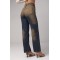 Джинсы женские прямые two-tone из хлопка темно-синие Lurex