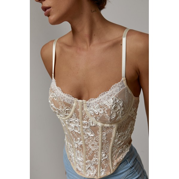 Корсет жіночий мереживний з паєтками Lurex