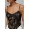 Корсет жіночий мереживний з паєтками чорний Lurex