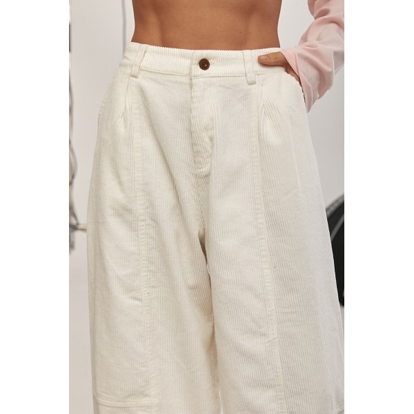 Брюки женские вельветовые с декоративными швами Lurex