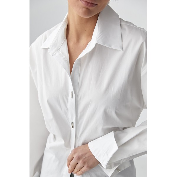 Сорочка жіноча бавовняна класична молочна Lurex