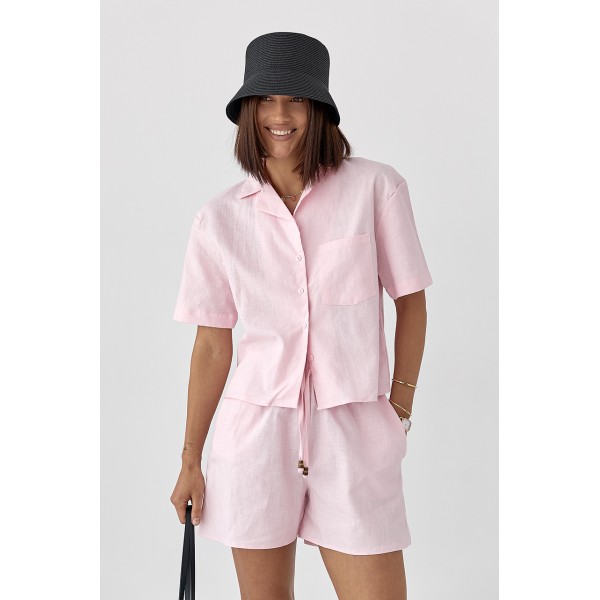 Костюм жіночий бавовняний рожевий Lurex