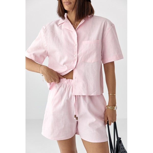 Костюм жіночий бавовняний рожевий Lurex