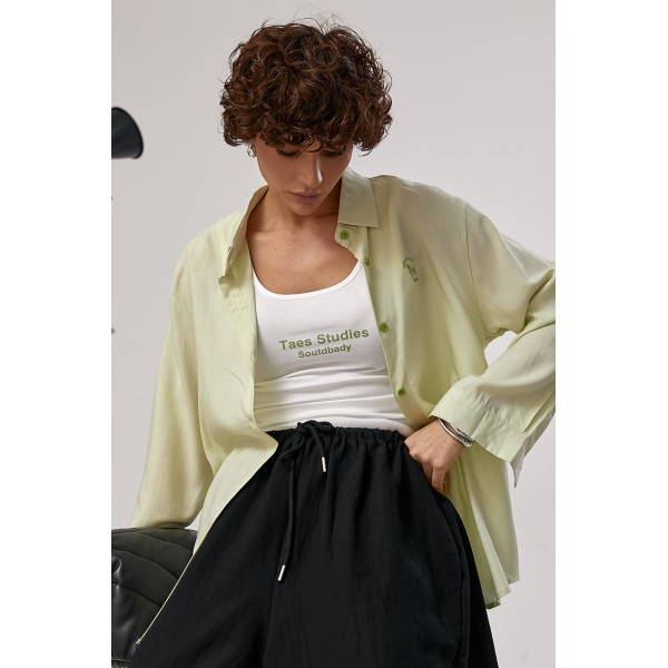 Сорочка жіноча з майкою в комплекті салатова Lurex