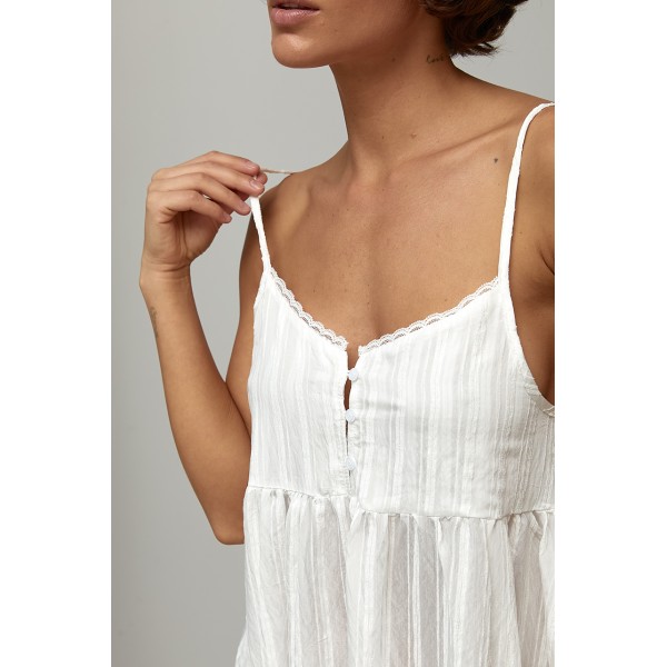 Сарафан женский полоска бретели белый Lurex