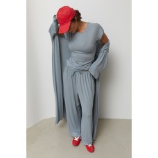 Костюм женский свободный с кардиганом джинсовый