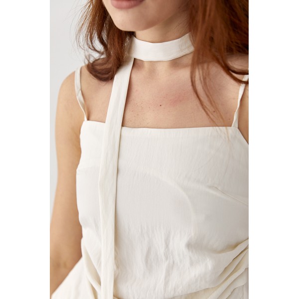 Костюм женский с топом и палаццо кремовый Lurex