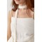 Костюм женский с топом и палаццо кремовый Lurex
