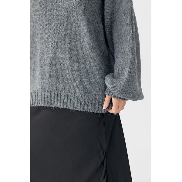 Кофта женская акриловая с рукавами-фонариками серая Lurex